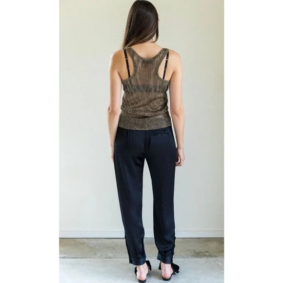 NEW! Nili Lotan 2 Bertina Slouchy VIRGIN WOOL Pants Pleats High Rise Button Hem - Picture 13 of 14